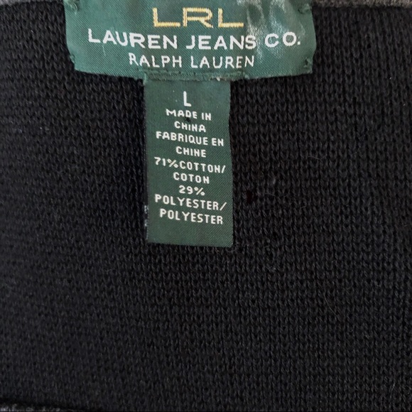 RALPH LAUREN knit grey and black moto jacket size large - Picture 4 of 4